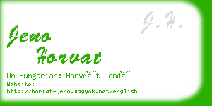 jeno horvat business card